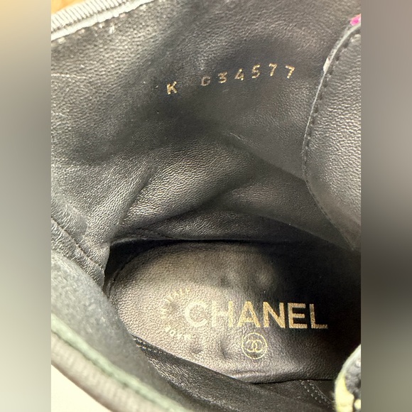 Chanel 2019 Interlocking CC Logo Multi Colored Combat Boots Size 37.5 - Picture 13 of 16